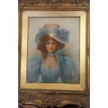 Oil on board painting of a lady signed F.Duprez 42