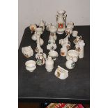 28 Pieces of W H Goss crested ware