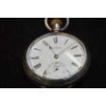 Waltham open face silver pocket watch, currently t