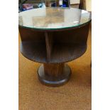 Art deco round table with glass top