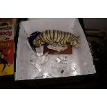 Box of crystal animals to include Royal Doulton, W