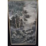 F S Rodgers possibly charcoal country life scene &