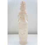 Large ivory lidded vase