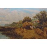 Sidney P Winder large oil on Board Country Farming Scene Signed. Measurements 119cm x 77cm (