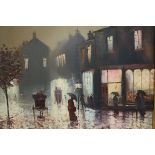 Barry Hilton oil on canvas street scene. Canvas si