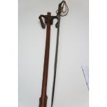 British officers sword with leather scabbard