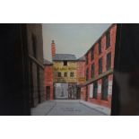 Small watercolour 'The grapes hotel Bolton' signed