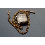 Silver vesta case on a gold plated albert chain