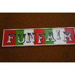 Wooden circus fun fair sign