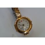 9ct Gold case vintage wristwatch - crown missing