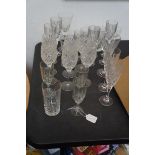 Collection of crystal stem ware to include a set o