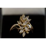 14ct Gold ring set with cz's Size U