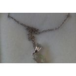 9ct White gold chain & pendant set with jelly opal