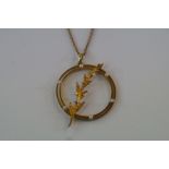 Edwardian 9ct Gold necklace in a foliate design se