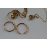 9ct Gold ring & earrings together with 2x 9ct gold