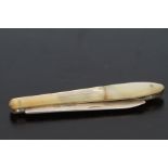 Silver fruit knife with mother of pearl handle