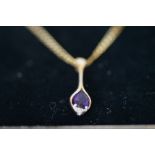 9ct Gold amethyst necklace