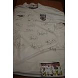 Replica England shirt hand signed by 18 players wi