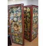 Victorian 4 panel scrap work screen - Re lotted af