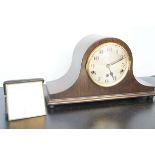 Napoleon hat clock together with a cased travel cl