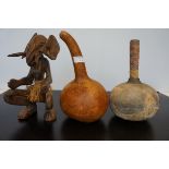 Carved figure of Ganesh, an early gourd & a early