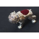 Silver bulldog pin cushion