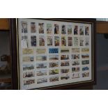 Framed collection of cigarette cards