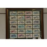 Double sided framed motorbike cigarette cards