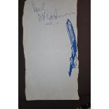 Paul McCartney autograph signed aeroplane card sig