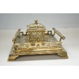 Brass inkwell