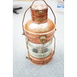 1908 Original nautical maritime ships lantern - distress to glass Height 50 cm