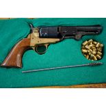 Vintage Replica Metal, Brass and Wood Colt Navy Re