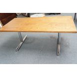 Pieff furniture retro solid oak table, raised on c