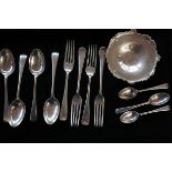 Collection of Silver Walker & Hall spoons, teaspoo