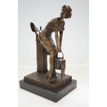 Bronze semi nude woman signed Height 33 cm