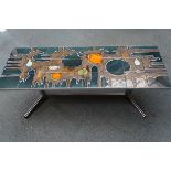 Mid century tile & chromed coffee table - Small ni