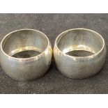Pair of silver R.A.F napkin rings