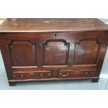 18th Century oak coffer Length 142 cm