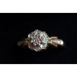 9ct Gold ring set with diamonds size M