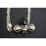 Silver & Whitby bee pendant & chain