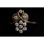 9ct Gold ring set with clear stone Size Q