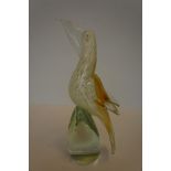 Large & heavy Murano style glass bird Height 31 cm
