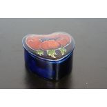 Moorcroft heart shaped trinket box