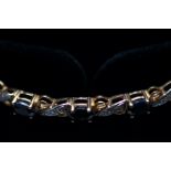 9ct Gold bracelet set with sapphire & diamonds