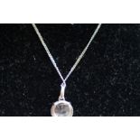 9ct White gold necklace set with solitaire