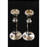 Pair of silver candle sticks Height 15 cm (Loaded)