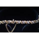 9ct Gold tennis bracelet with 50 diamonds