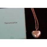 Tiffany 925 heart shaped pendant & chain with box