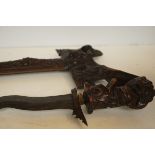 Antique ceremonial wooden carved sword