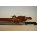 Large wall mounted display knife with scabbard Len